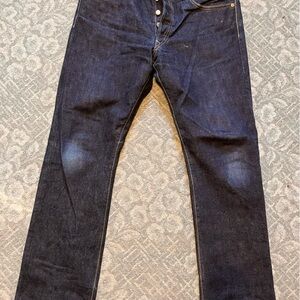 Men’s Ralph Lauren RRL low straight RRL Japan woven selvedge denim blue jeans